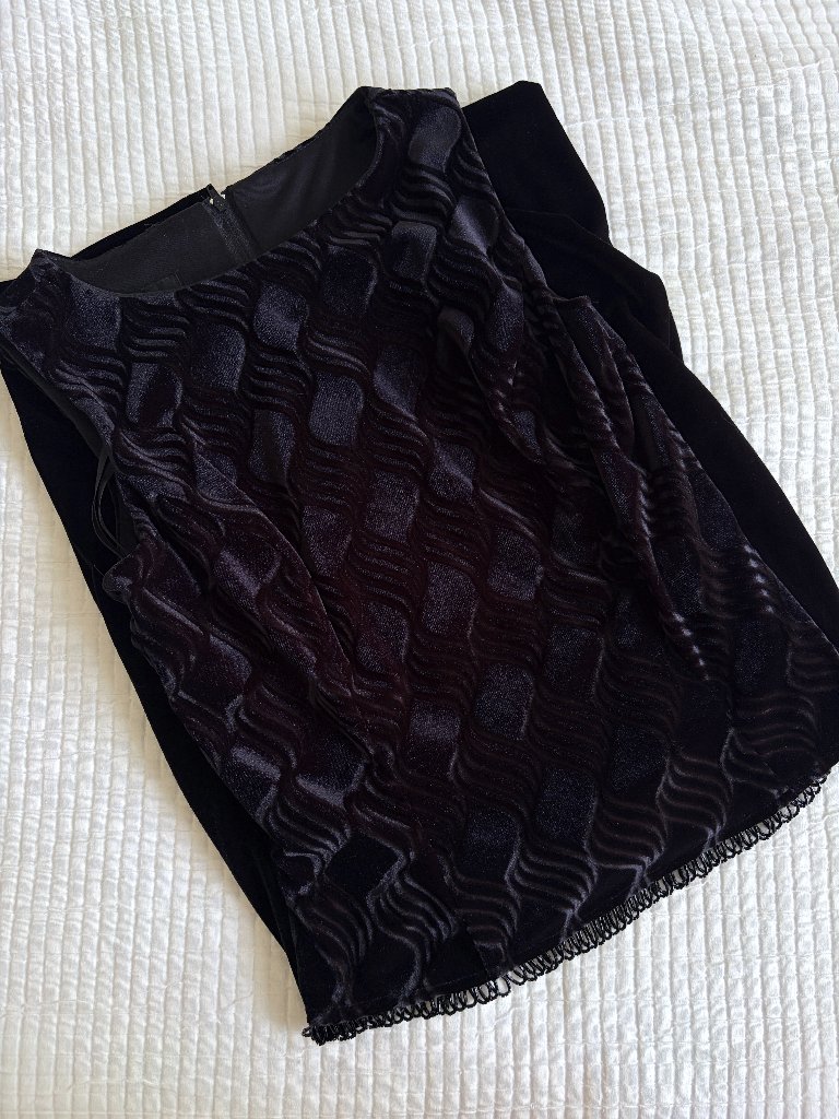 Vtg 90s Scott Mcclintock Black Burnout Velvet Maxi Dress Goth Witch Formal Sz 4
